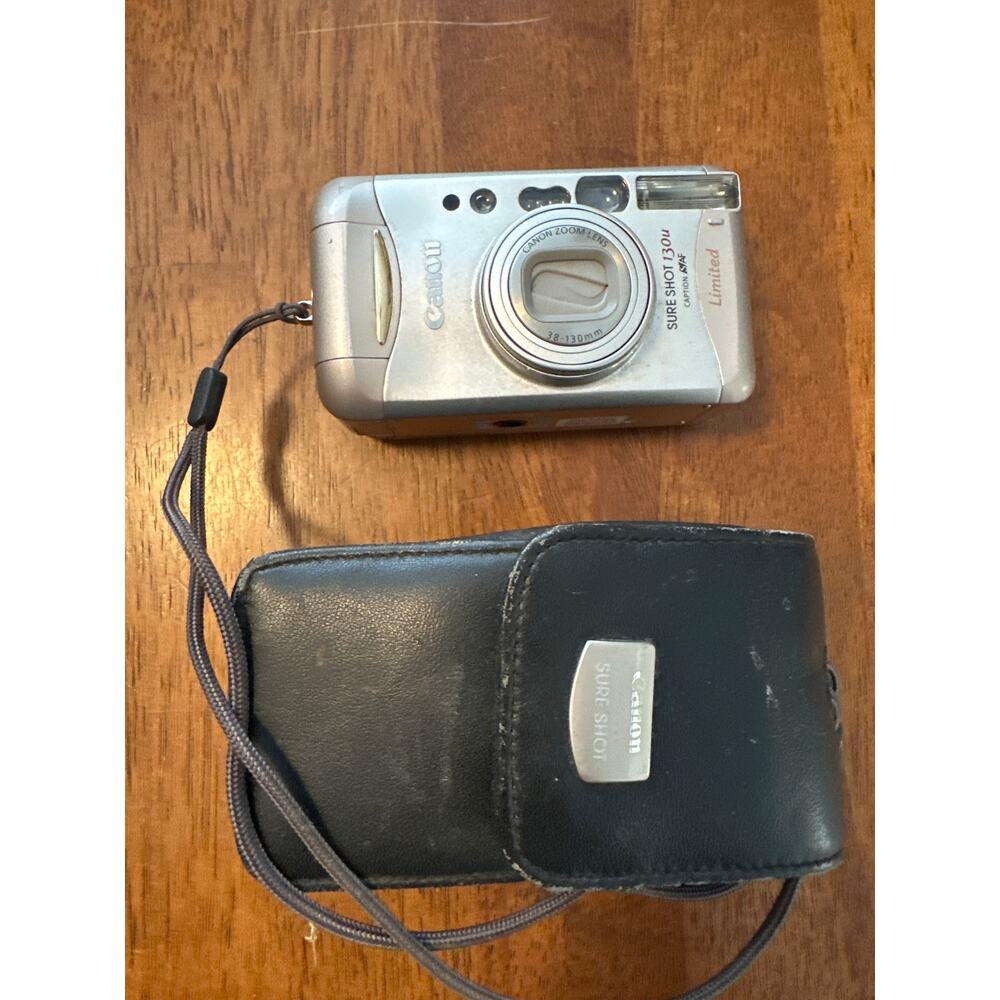 Canon Sure Shot 130u Caption Limited 35mm Film Camera 38-130mm Zoom w/ Case